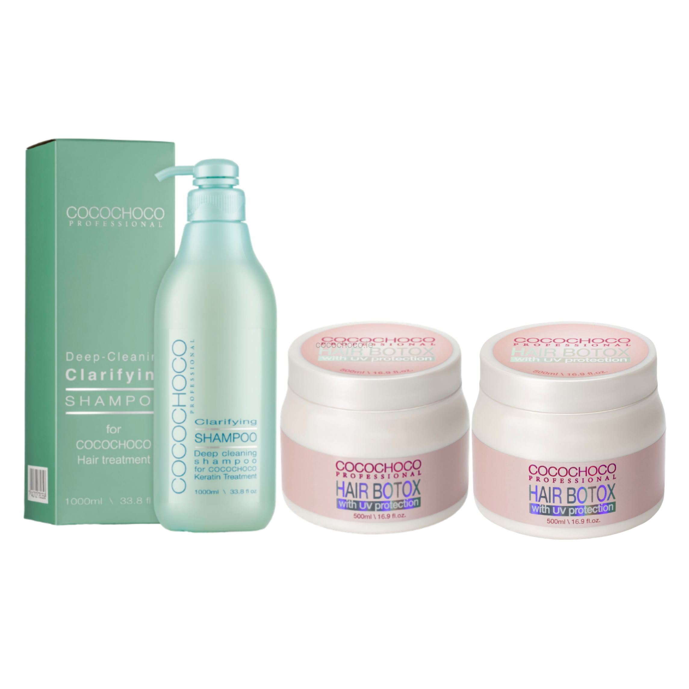 2x 500ml Cocochoco Hair Botox + 1L Clarifying Shampoo