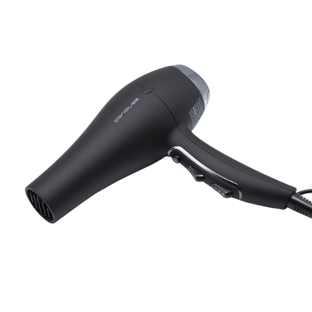 Corioliss Flow Hair Dryer: Black Soft Touch Finish