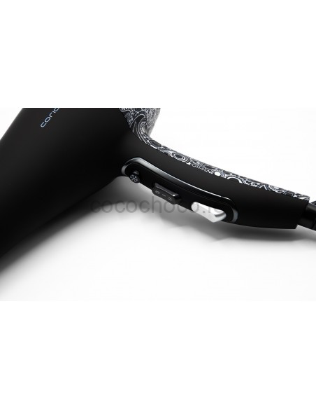 Corioliss Flow Hair Dryer: Silver Paisley Soft Touch Finish - Image 4