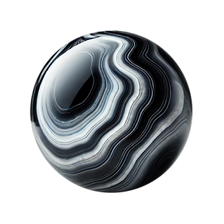 Polished black onyx stone